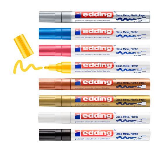 edding 750 gloss varnish-Marker Metallic/Pastel, set of 8