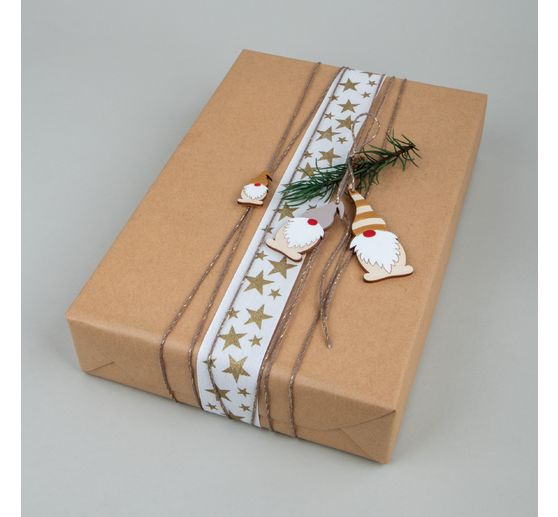 Wooden decoration pendant "Gnome", with cord