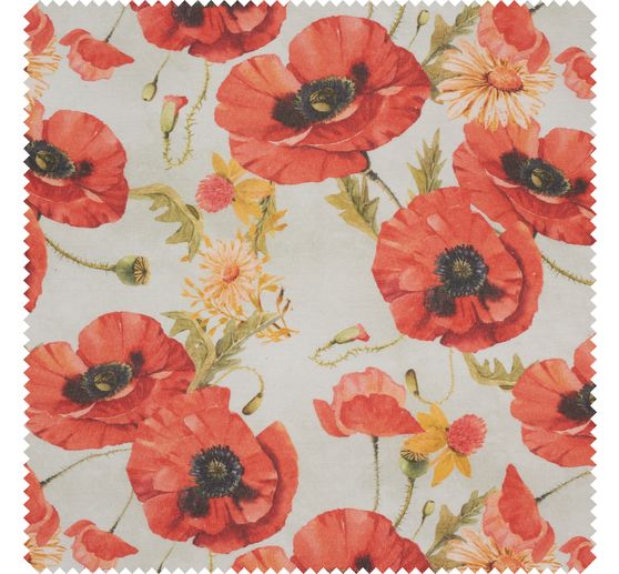 Tessuto a motivi di lino "Poppies".