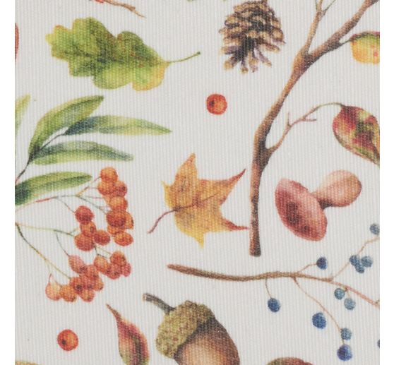 Tessuto con motivo in lino "Magia d'autunno