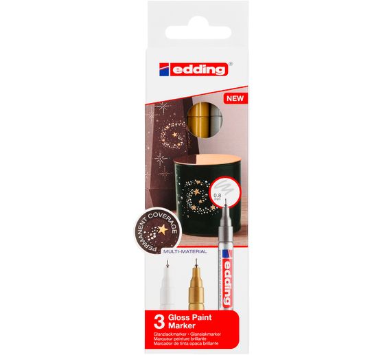 edding 780 gloss varnish-Marker Metallic, set of 3