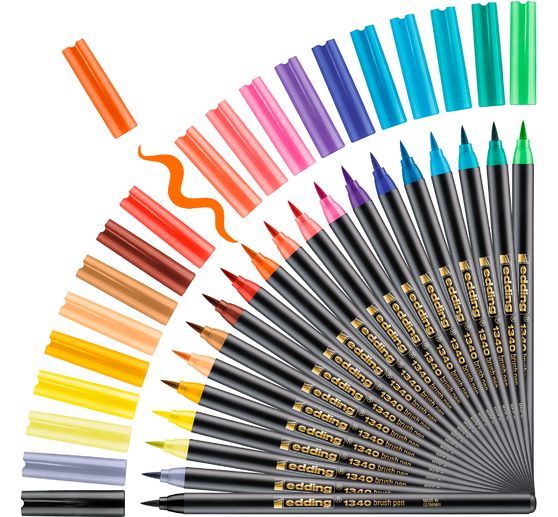 edding 1340 "Brush Lettering", set di 20 pezzi