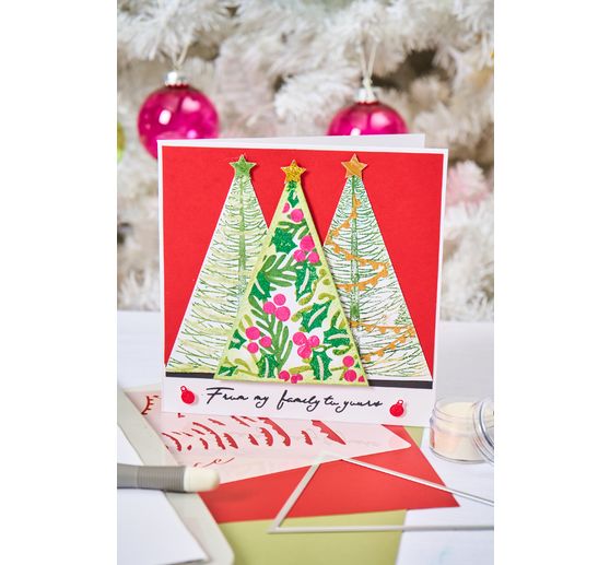 Sizzix Clear Stamp and Stencil Set "Merry and Light by Stacey Park"
