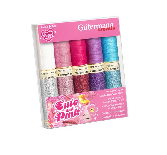 Gütermann Cute and Pink-Box, 8 spools