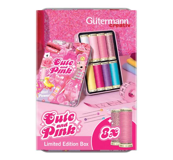 Gütermann Cute and Pink-Box, 8 spools