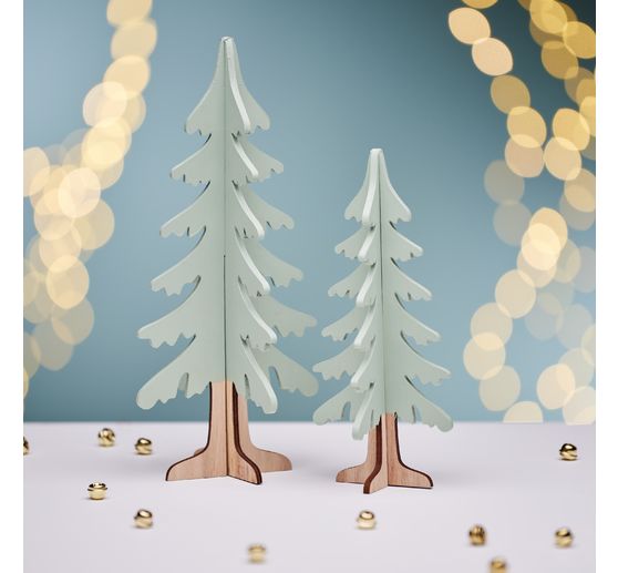 Kit di montaggio in legno VBS "Abeti", set di 2 pezzi