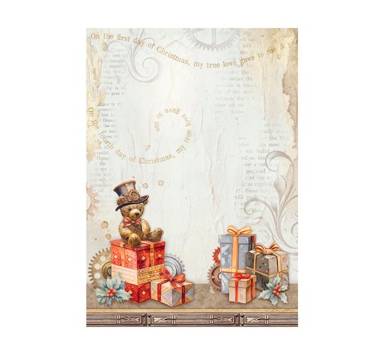 Motivo sfondi in seta di paglia con motivi "Preparatevi per il Natale".