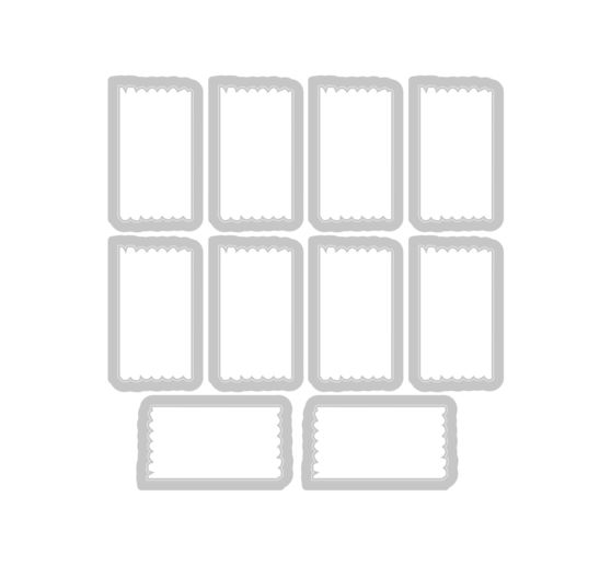 Sizzix Punching template and Clear Stamps "Tab Stamp Alpha by 49 and Market"