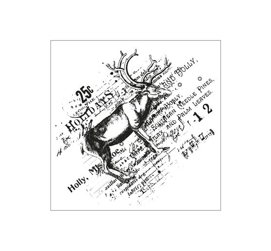 Sizzix Punching template and Clear Stamps "Reindeer Mix Cluster by 49 and Market"