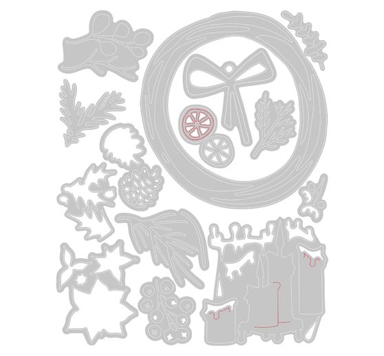 Fustella Sizzix Thinlits "Vault Festive Wreath by Tim Holtz"