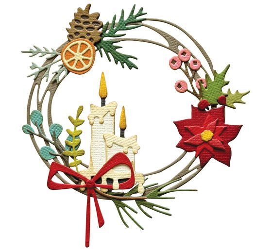 Fustella Sizzix Thinlits "Vault Festive Wreath by Tim Holtz"