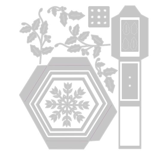 Sizzix Thinlits Punching template "Hanging Ornament Box by Catherine Pooler"