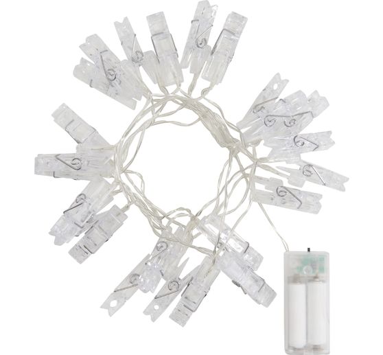 LED light chain with 24 clips