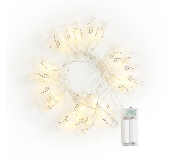 LED light chain with 24 clips