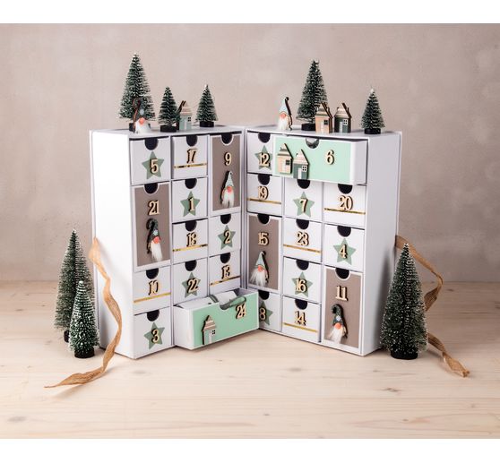 Wooden scatter decorations "House mix" with adhesive dot