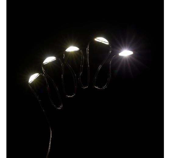 Micro LED light chain, with timer, black wire, 20 LEDs