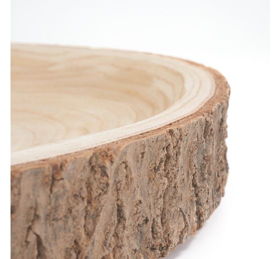 Rind decorative bowl, flat, natural
