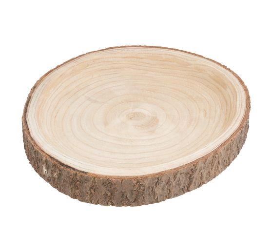 Rind decorative bowl, flat, natural