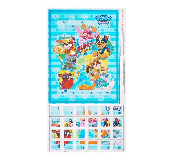 Advent calendar fabric panel "Paw Patrol Mighty Pups", approx. 150 x 80 cm
