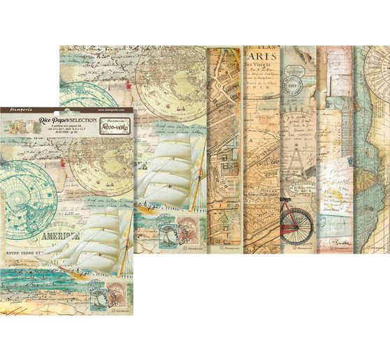 Motif straw silk assortment "Around the World", Set of 6