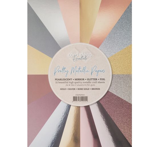 Metallic and glitter paper mix, A4, 32 sheets