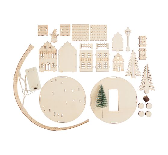 VBS Wooden building kit "Landscape of lights with houses", incl. lighting