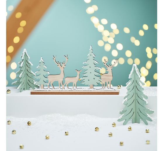 Kit di montaggio in legno VBS "Foresta invernale con renne".