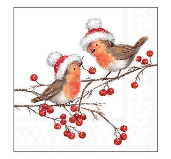 Napkin "Christmas Robins"