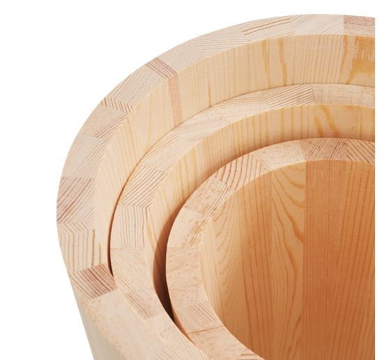 VBS Wooden plant pots, set of 3