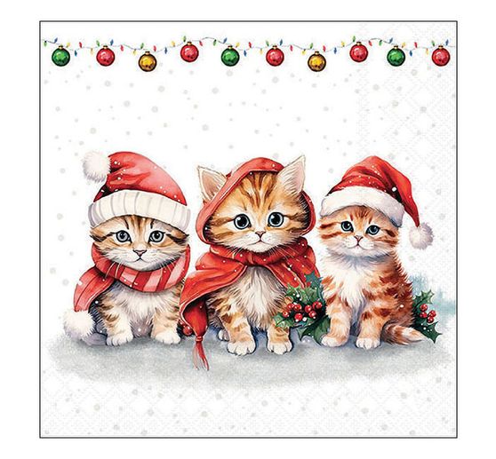 Napkin "Funny Christmas kittens"