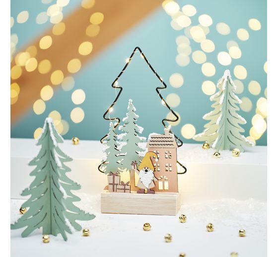 VBS Wooden building kit "Metal fir - shining light", incl. LEDs