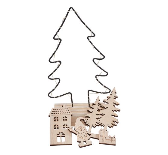 VBS Wooden building kit "Metal fir - shining light", incl. LEDs