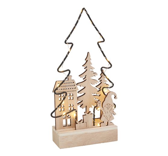 VBS Wooden building kit "Metal fir - shining light", incl. LEDs