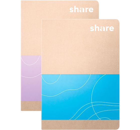 share Notebook A6 squared pastel blue-lavender, 40 sheets