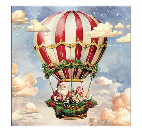 Napkin "Santa's Air Balloon"
