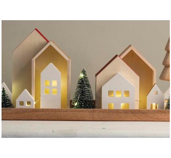 Cornice di legno "Case - Alto", set di 2