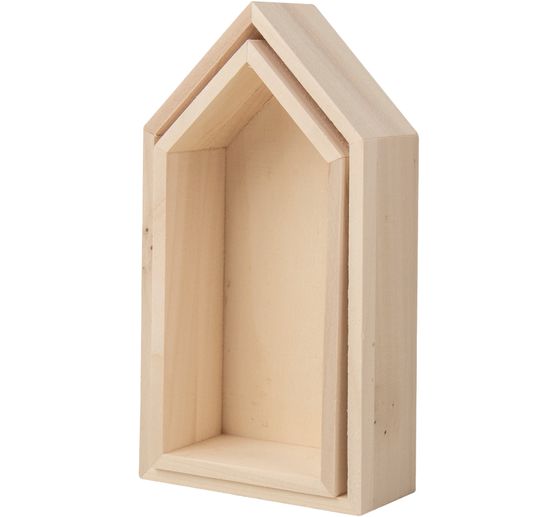 Cornice di legno "Case - Alto", set di 2