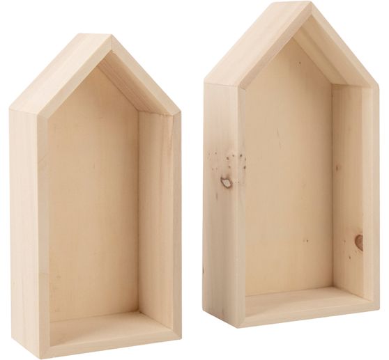 Cornice di legno "Case - Alto", set di 2