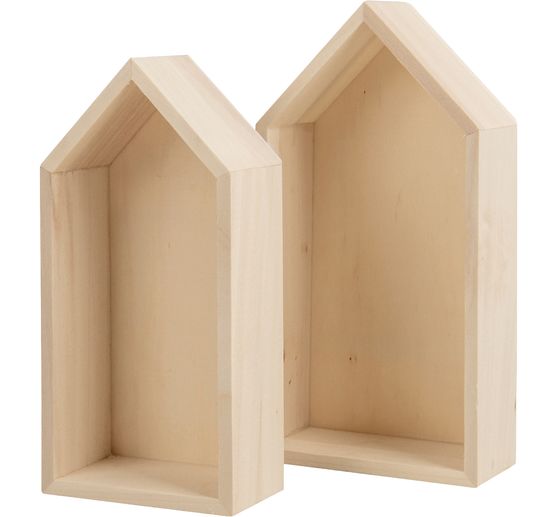 Cornice di legno "Case - Alto", set di 2