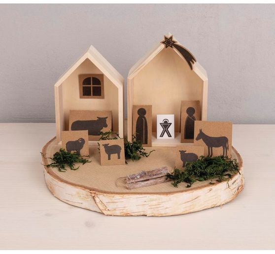 Cornice in legno "Houses - Wide", set di 2