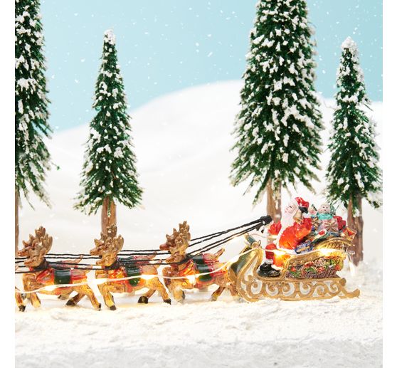 VBS Slitta di Babbo Natale in miniatura con 8 renne