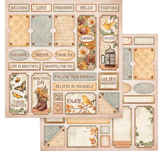 Scrapbook block "Golden Harmony"