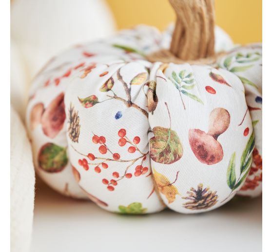 Tessuto con motivo in lino "Magia d'autunno