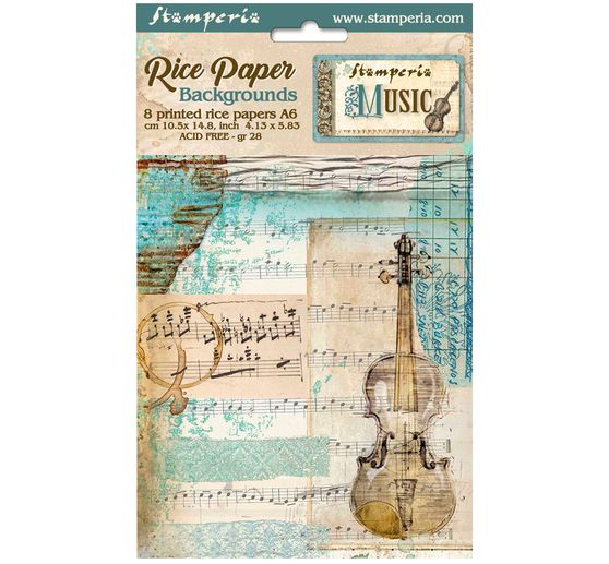 Sfondi in seta di paglia con motivi "Musica".