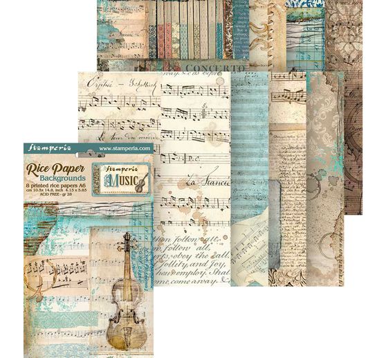 Sfondi in seta di paglia con motivi "Musica".