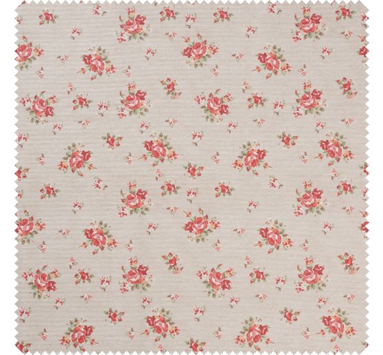 Cotton fabric "Roses", acrylic coated