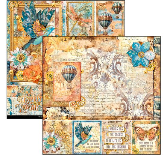 Scrapbook paper "Esprit de Voyage"