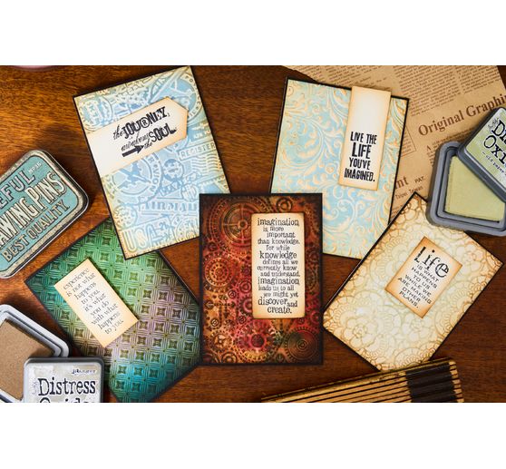 Sizzix Multi-Level Embossing template "Vault Airmail by Tim Holtz"