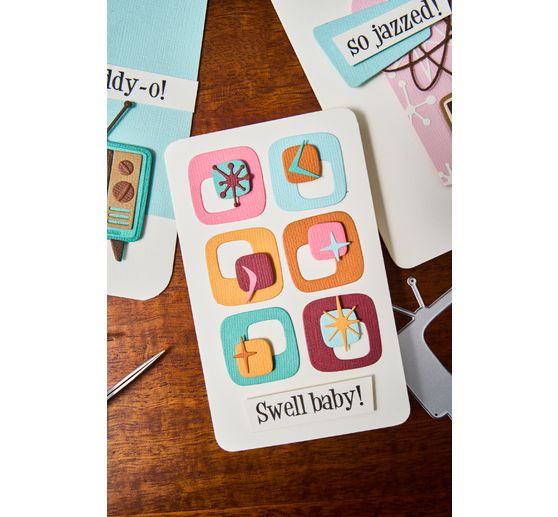 Fustella Sizzix Thinlits "Vault Atomic Retro di Tim Holtz".