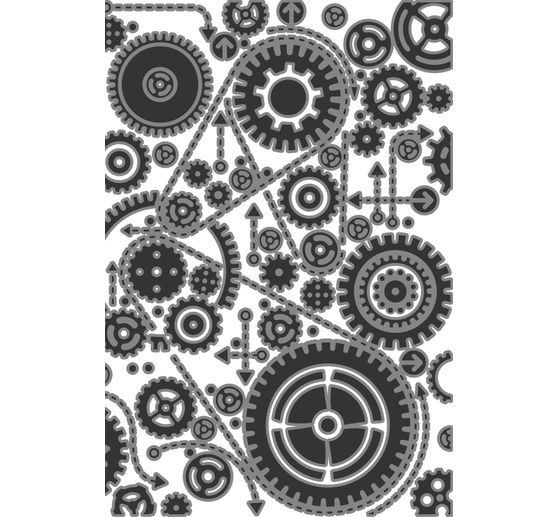Sizzix Multi-Level Embossing template "Vault Gears by Tim Holtz"
